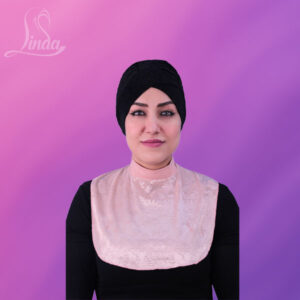 Linda Satin Pink Floral Neck Cover - Image 1