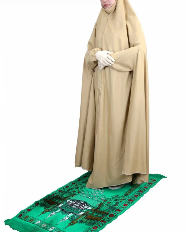 Flowing Khaki Prayer Dress for Women