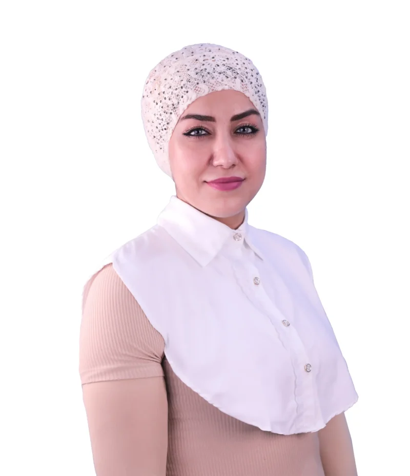 White Buttoned Neck Cover for Women