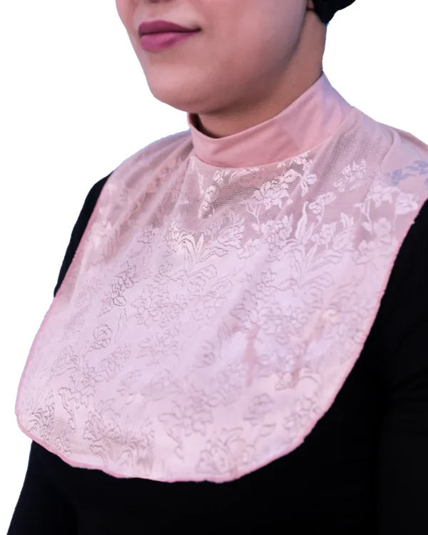 Floral Bib Neck Cover for Women – Modest Detachable Collar - Image 4