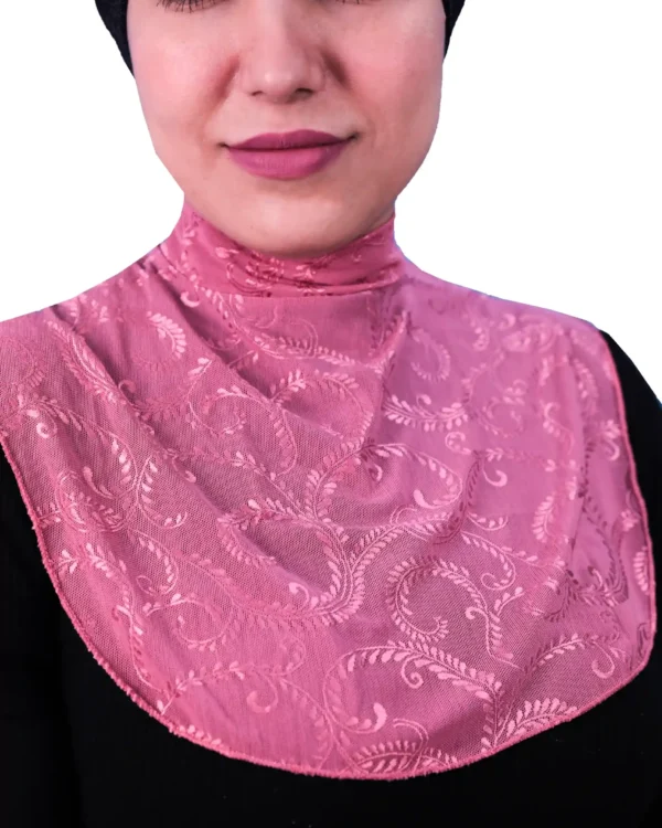 Pink Lace Bib Style Neck Cover for Women | Modest Layering - Image 3