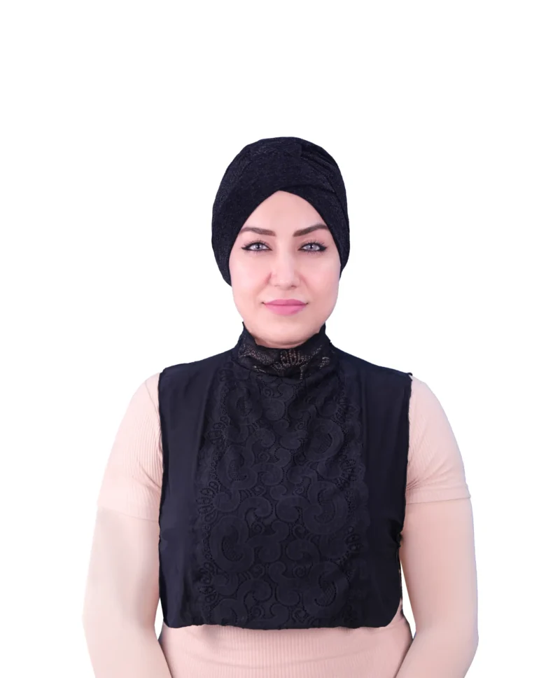 Black Lace Bib Style Neck Cover for Women