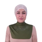 Olive Green Rhinestone High Neck Cover for Women