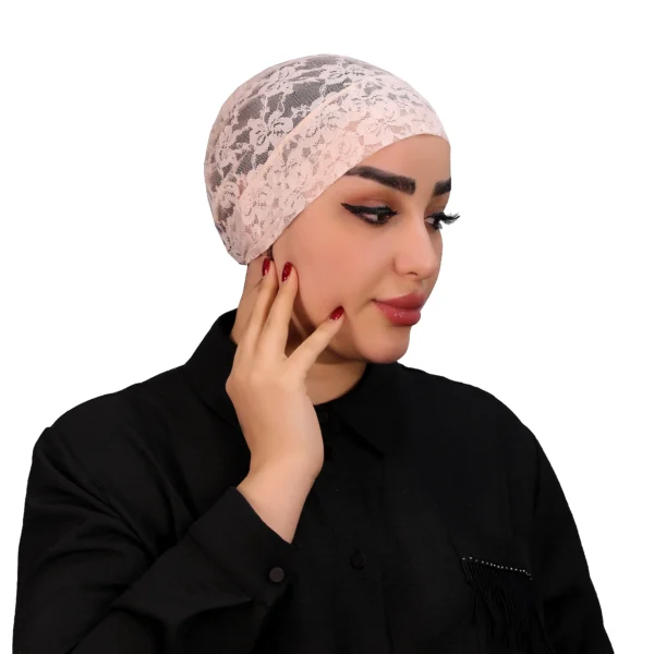 Elegant Lace Turban Cap for Women – Stylish Headwear - Image 4