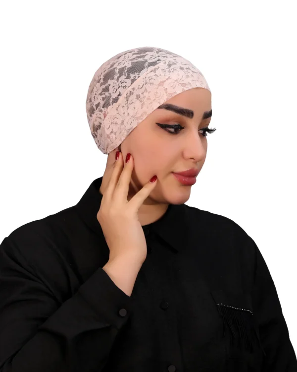 Elegant Lace Turban Cap for Women – Stylish Headwear - Image 4