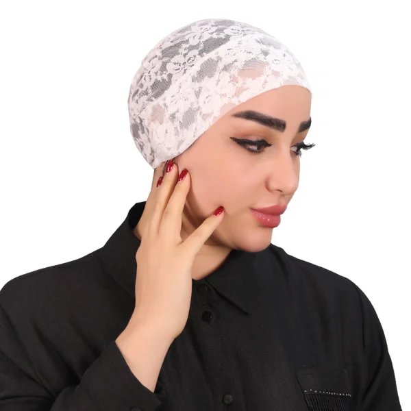 Elegant Lace Turban Cap for Women – Stylish Headwear - Image 7