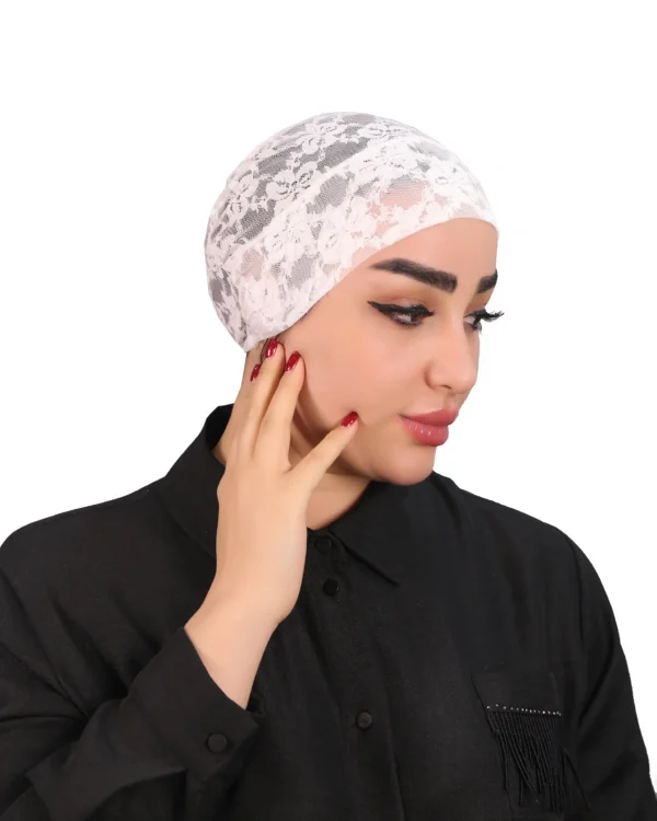 Elegant Lace Turban Cap for Women – Stylish Headwear - Image 7