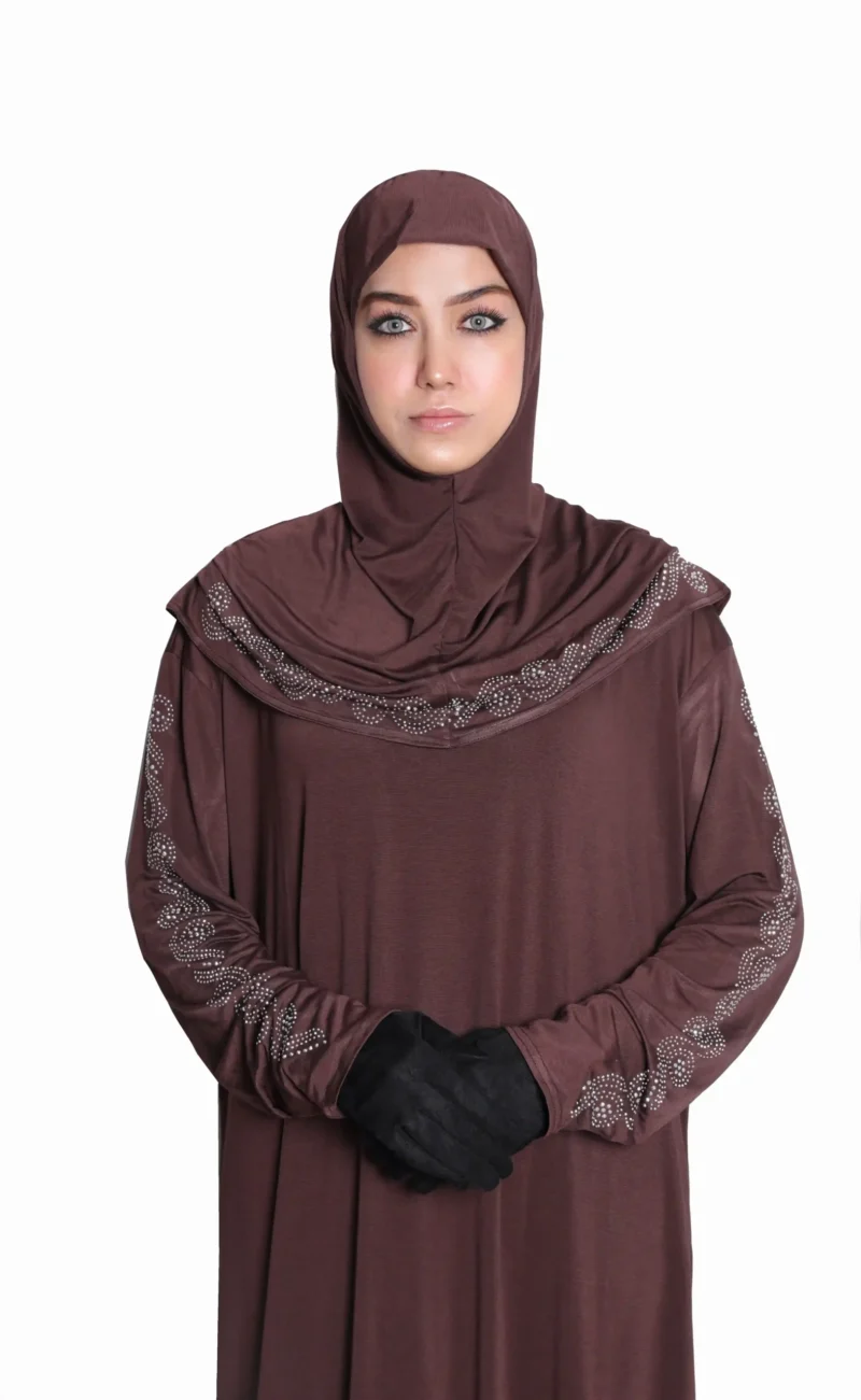 2L6A9004 Brown Islamic Prayer Dress for Women
