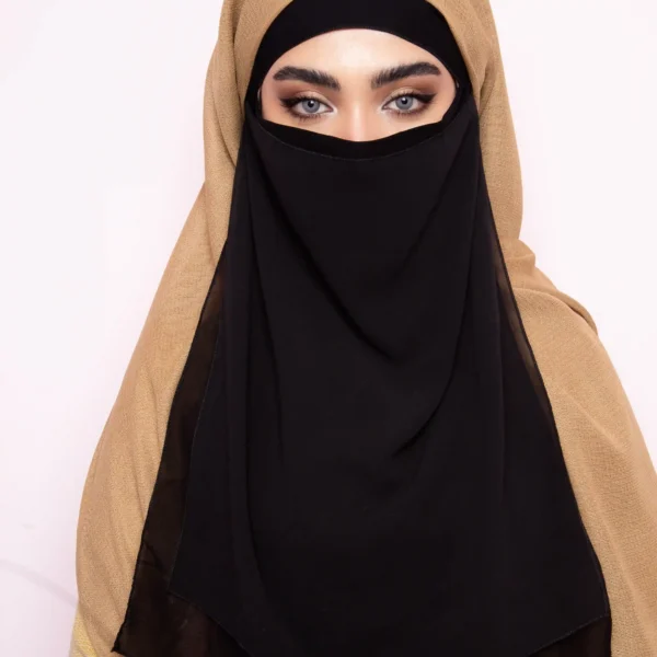 Flowing Black Islamic Niqab for Women – Elegant & Modest - Image 2
