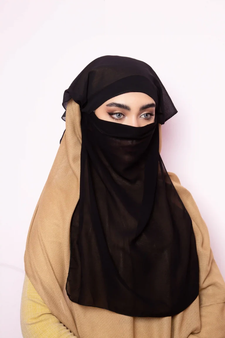 Flowing Black Islamic Niqab for Women