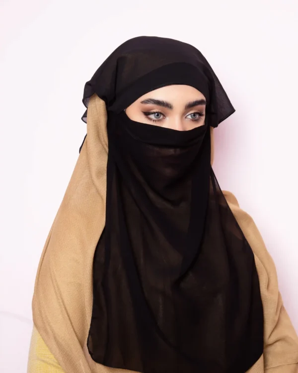 Flowing Black Islamic Niqab for Women