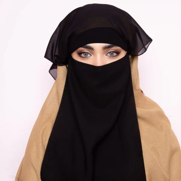 Flowing Black Islamic Niqab for Women – Elegant & Modest - Image 3