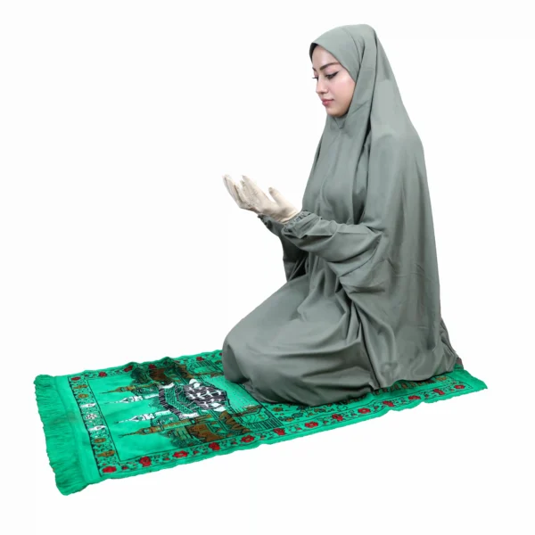 Sage Green Islamic Prayer Dress for Women