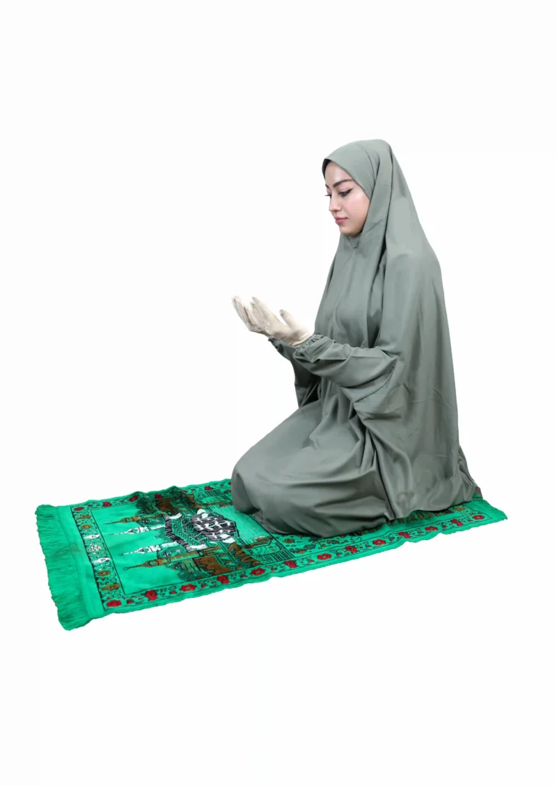 Sage Green Islamic Prayer Dress for Women
