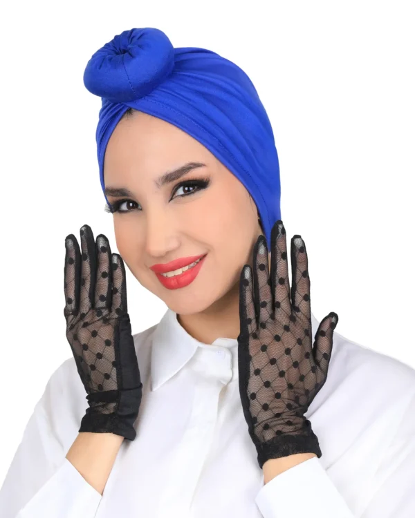 Black Polka Dot Mesh Gloves for Women
