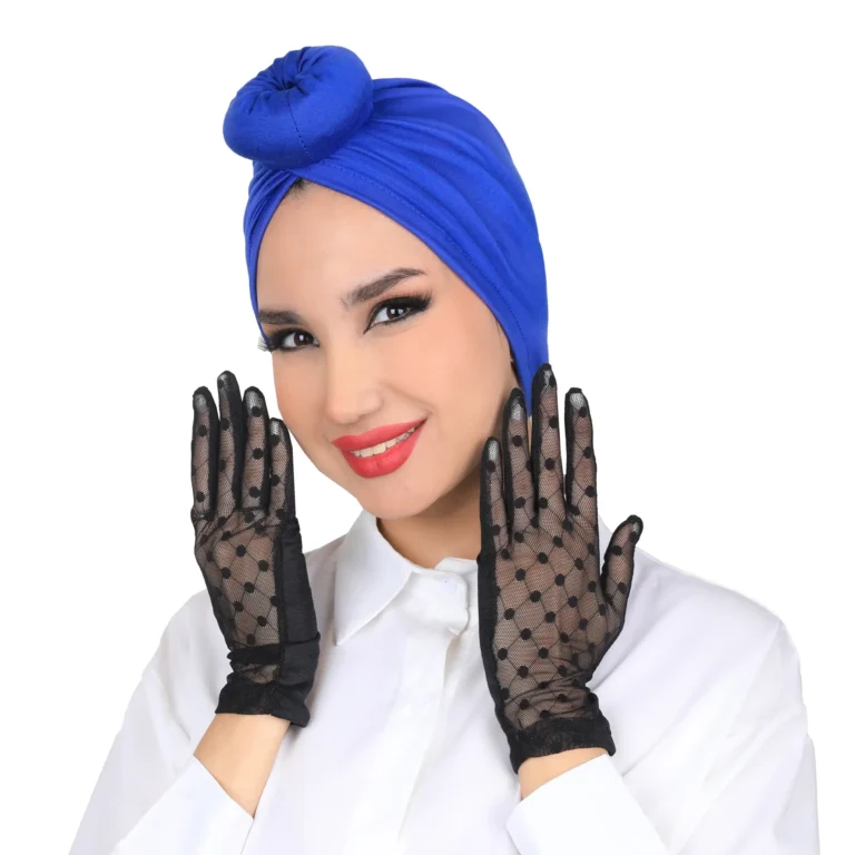 Black Polka Dot Mesh Gloves for Women