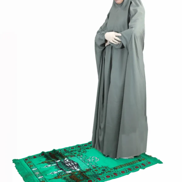 Sage Green Islamic Prayer Dress for Women – Modest Wear - Image 3