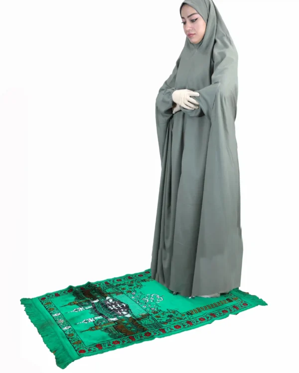 Sage Green Islamic Prayer Dress for Women – Modest Wear - Image 3