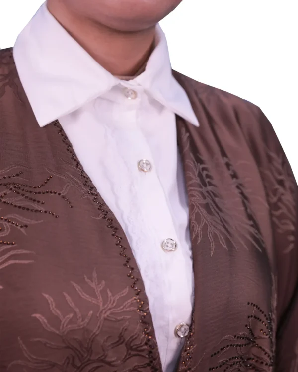 Crisp White Buttoned Neck Cover for Women – Modest Layering - Image 7