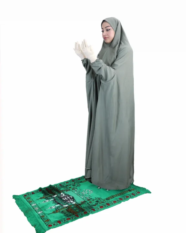 Sage Green Islamic Prayer Dress for Women