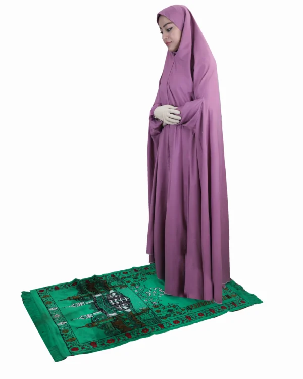 Purple Full Length Prayer Dress with Hijab for Women - Image 4