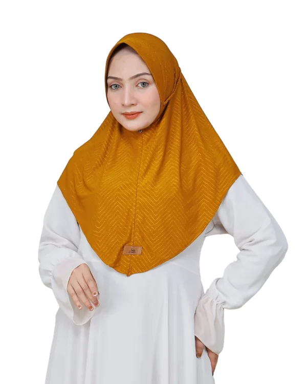Golden Yellow Chevron Knit Instant Hijab