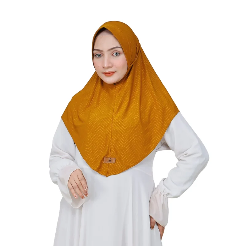 Golden Yellow Chevron Knit Instant Hijab