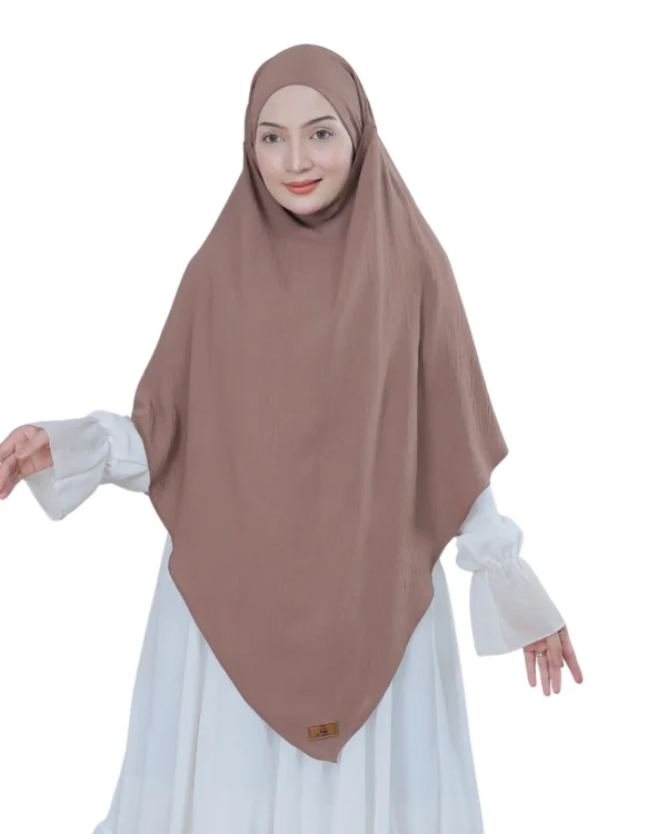 Chocolate Textured Plain Hijab for Girls