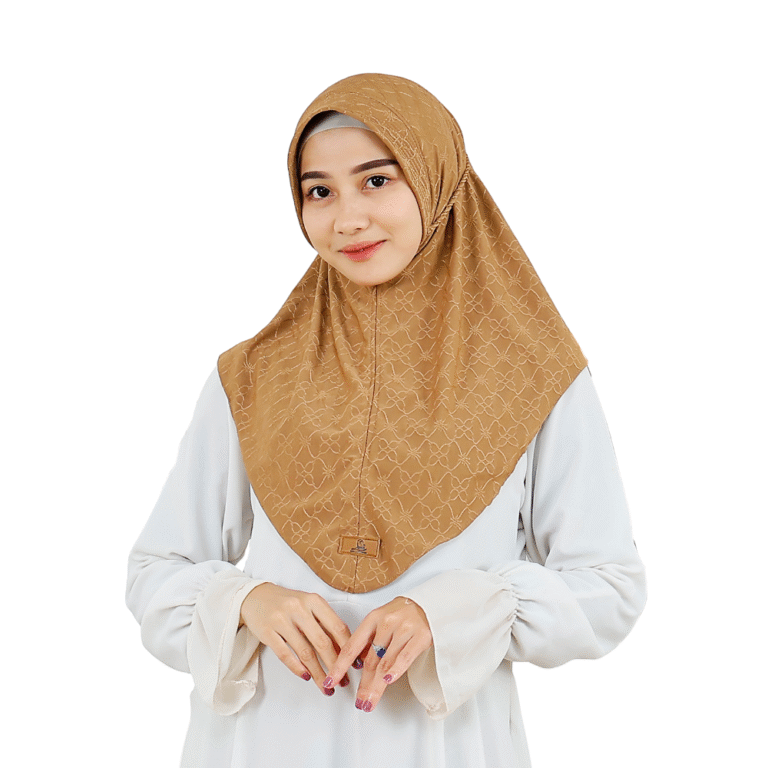 Elegant Patterned Beige Hijab for Girls