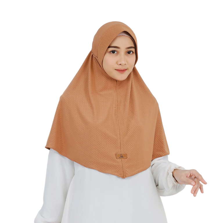 Chic Patterned Peach Brown Hijab for girls