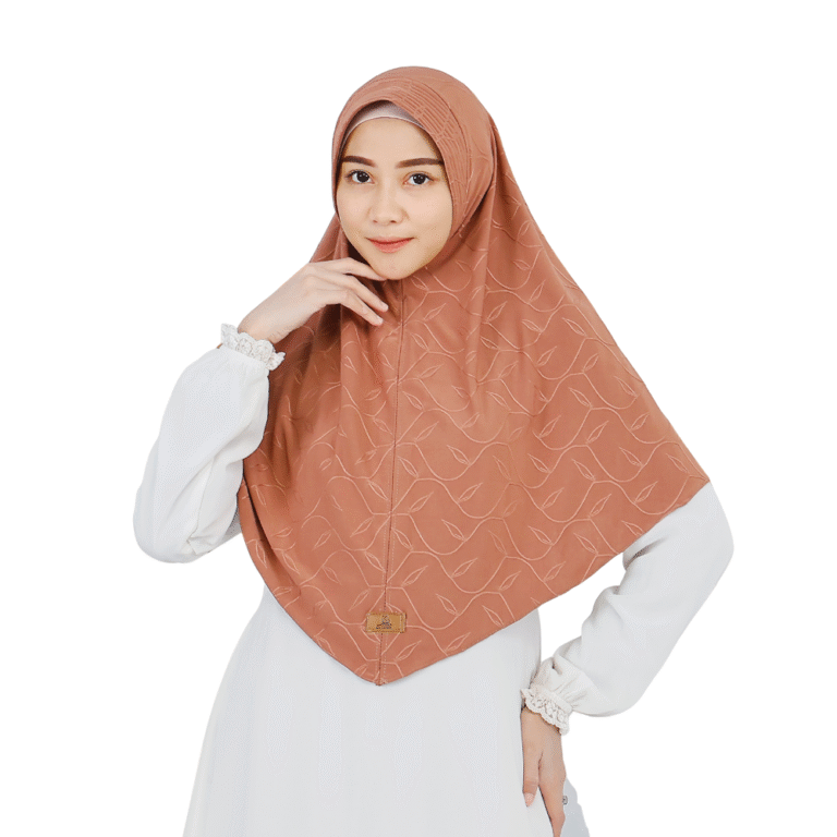 Elegant Patterned Terracotta Hijab for Girls