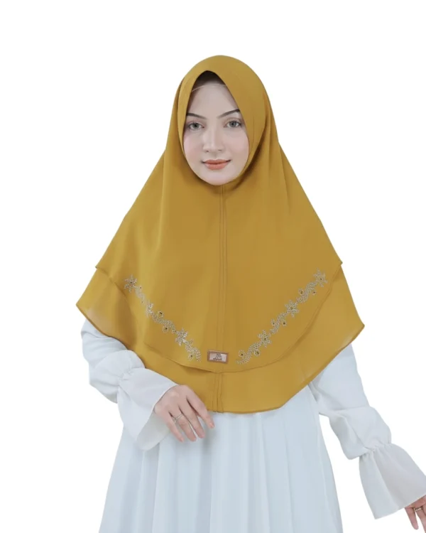 Elegant Mustard Draped Hijab for Girls