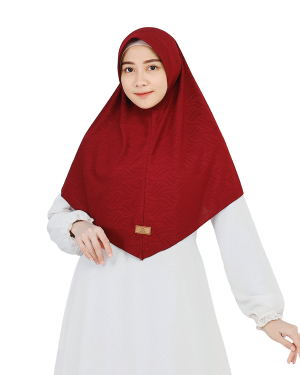 Luxurious Patterned Maroon Hijab for Girls