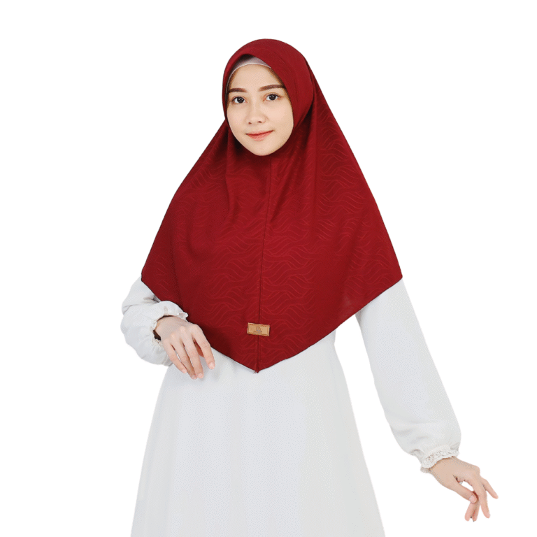Luxurious Patterned Maroon Hijab for Girls