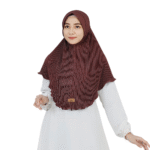 Luxurious Pleated Dark Brown Hijab for Girls – Elegant & Comfortable Wear