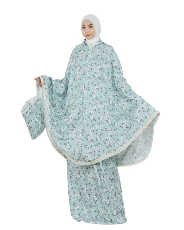 Mint Floral Patterned Prayer Dress