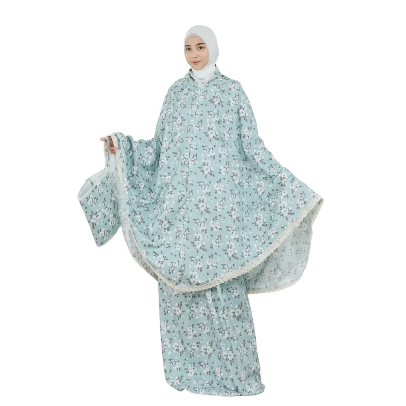 Mint Floral Patterned Prayer Dress