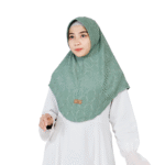 Elegant Patterned Dusty Green Hijab for Girls – Soft & Stylish Wear
