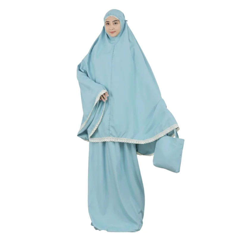 1 Sky Blue Portable Prayer Dress For girls