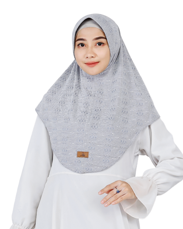 Stylish Striped Light Grey Hijab for Girls