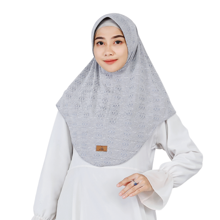 Stylish Striped Light Grey Hijab for Girls