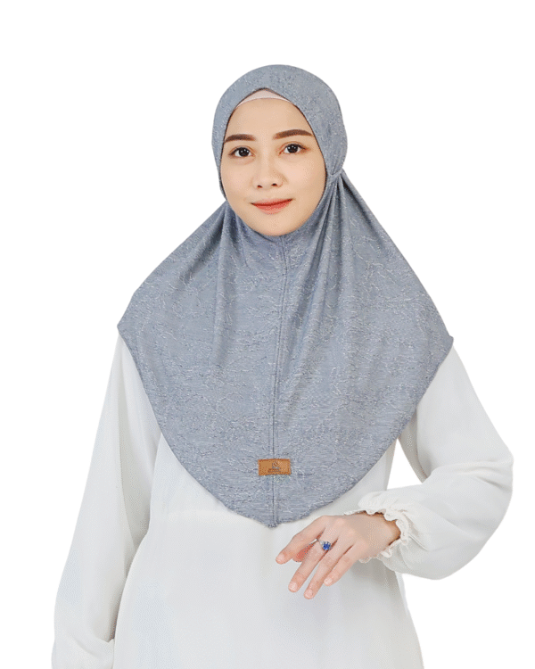 Elegant Textured Beautiful Grey Hijab for Girls