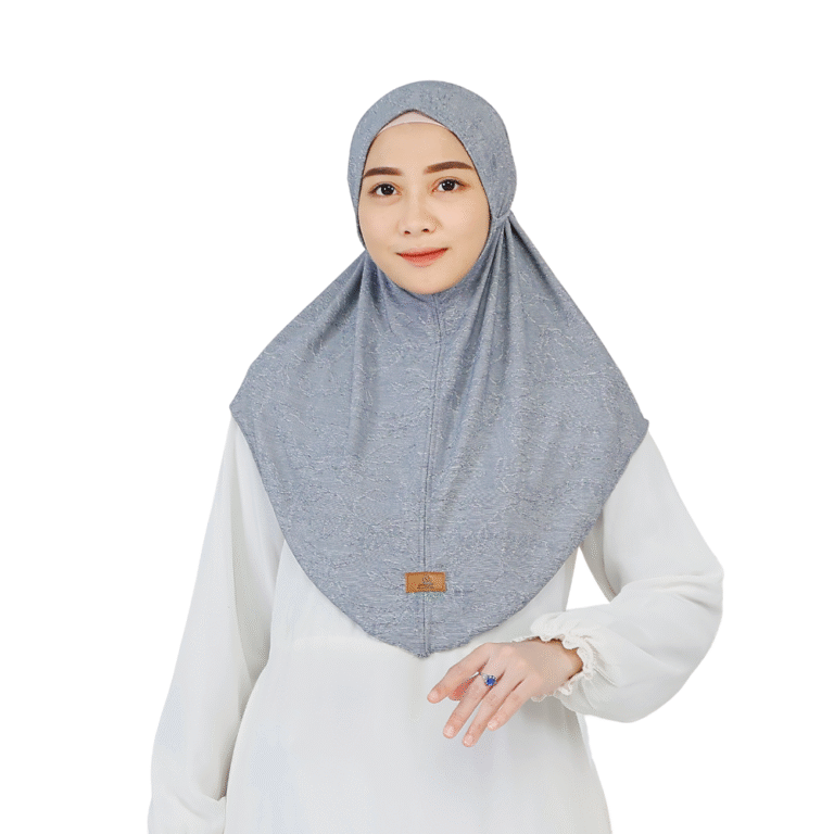Elegant Textured Beautiful Grey Hijab for Girls