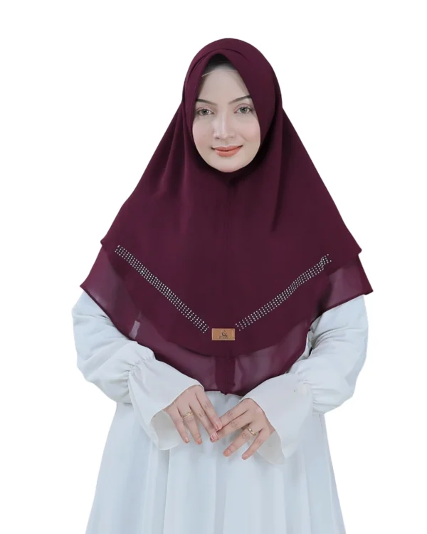 Elegant Maroon Draped Hijab for Girls