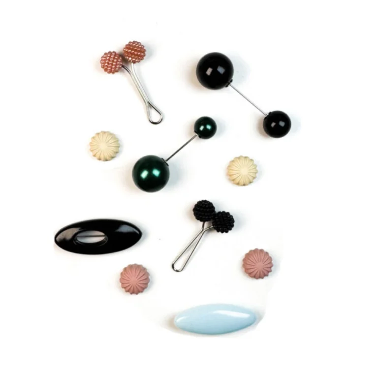 Elegant Rose and Jewel Hijab Pin Set