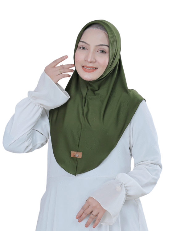 Classic Solid Olive Green Hijab For Girls