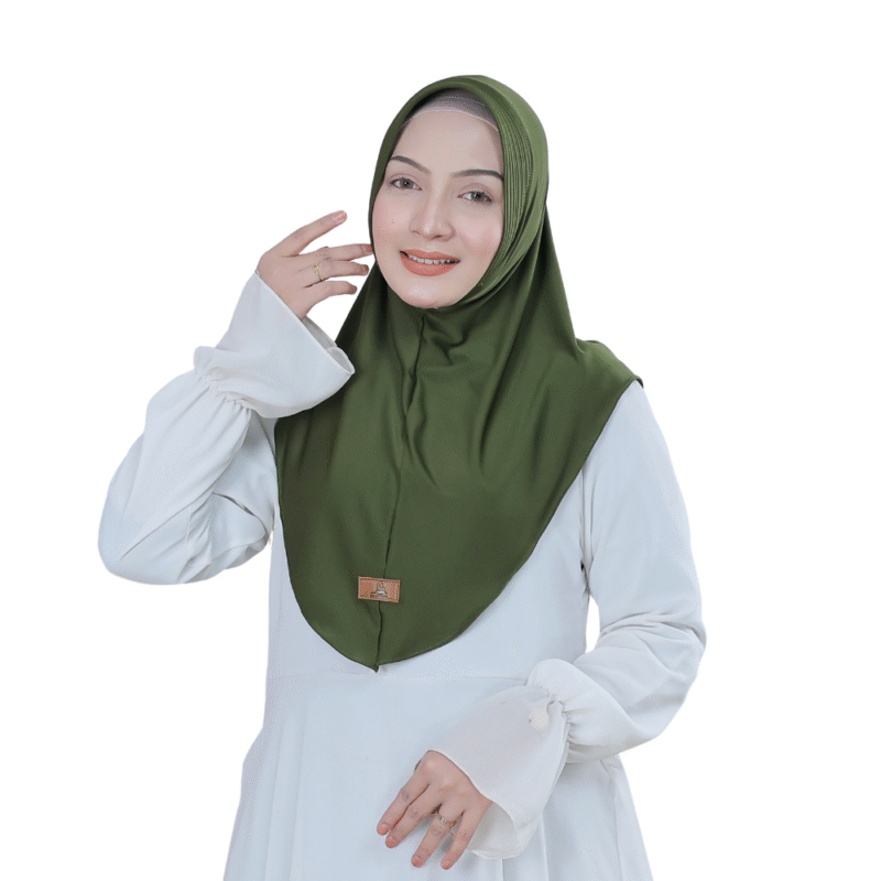 1 Classic Solid Olive Green Hijab For Girls