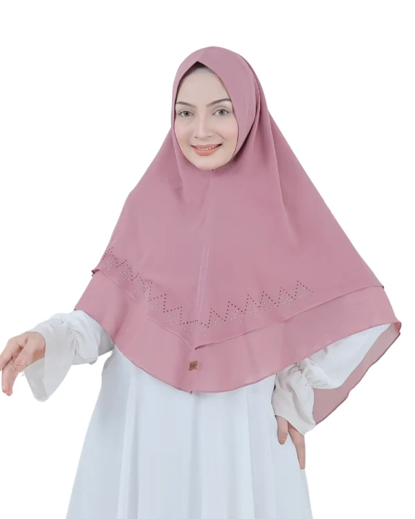 Graceful Dusty Rose Instant Hijab for Girls – Soft & Elegant