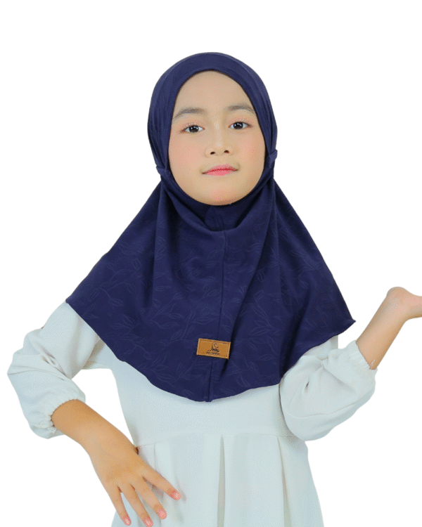 Elegant Navy Blue Hijab for Kids