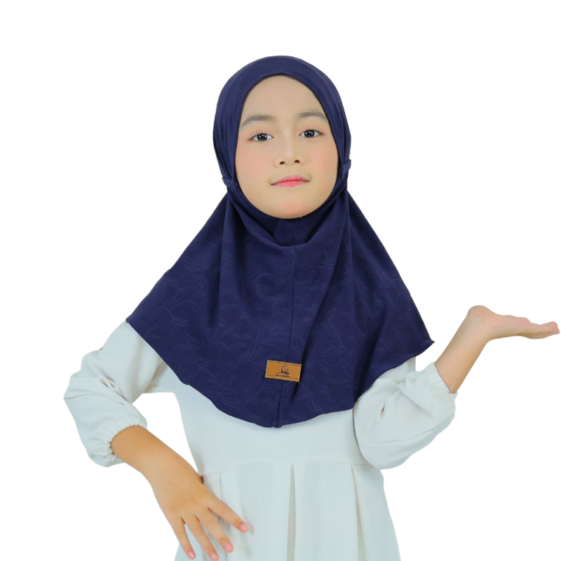 Elegant Navy Blue Hijab for Kids